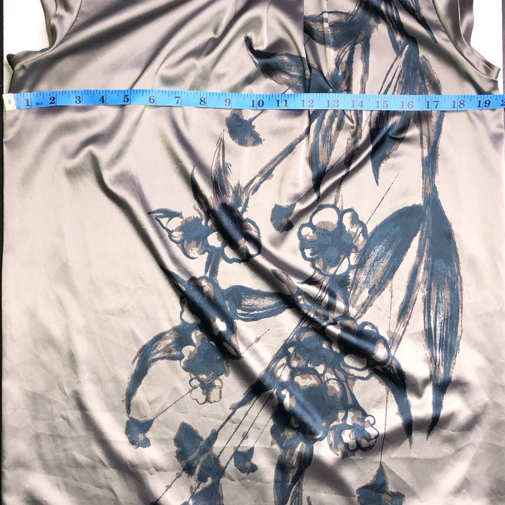 LC Lauren Conrad Silver Satin Floral Shift Small Dress - Picture 9 of 11